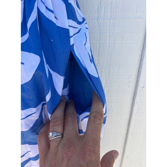 NWT J. Crew One‎ Shoulder Midi Dress, Blue And White Floral, Sz 8 - Picture 7 of 7